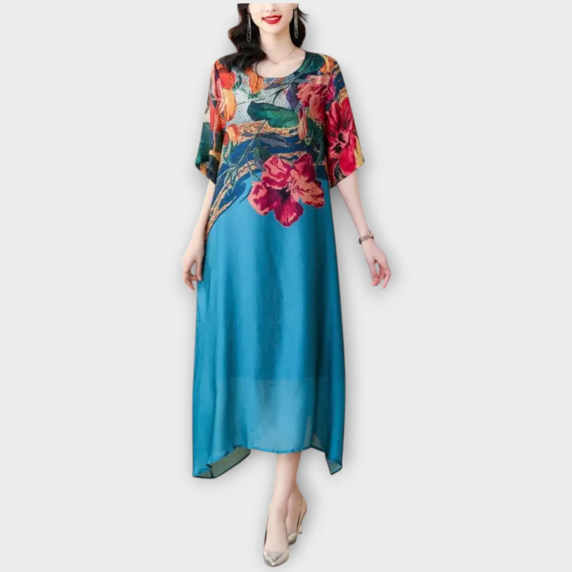 Elegant Floral Print Maxi Dress