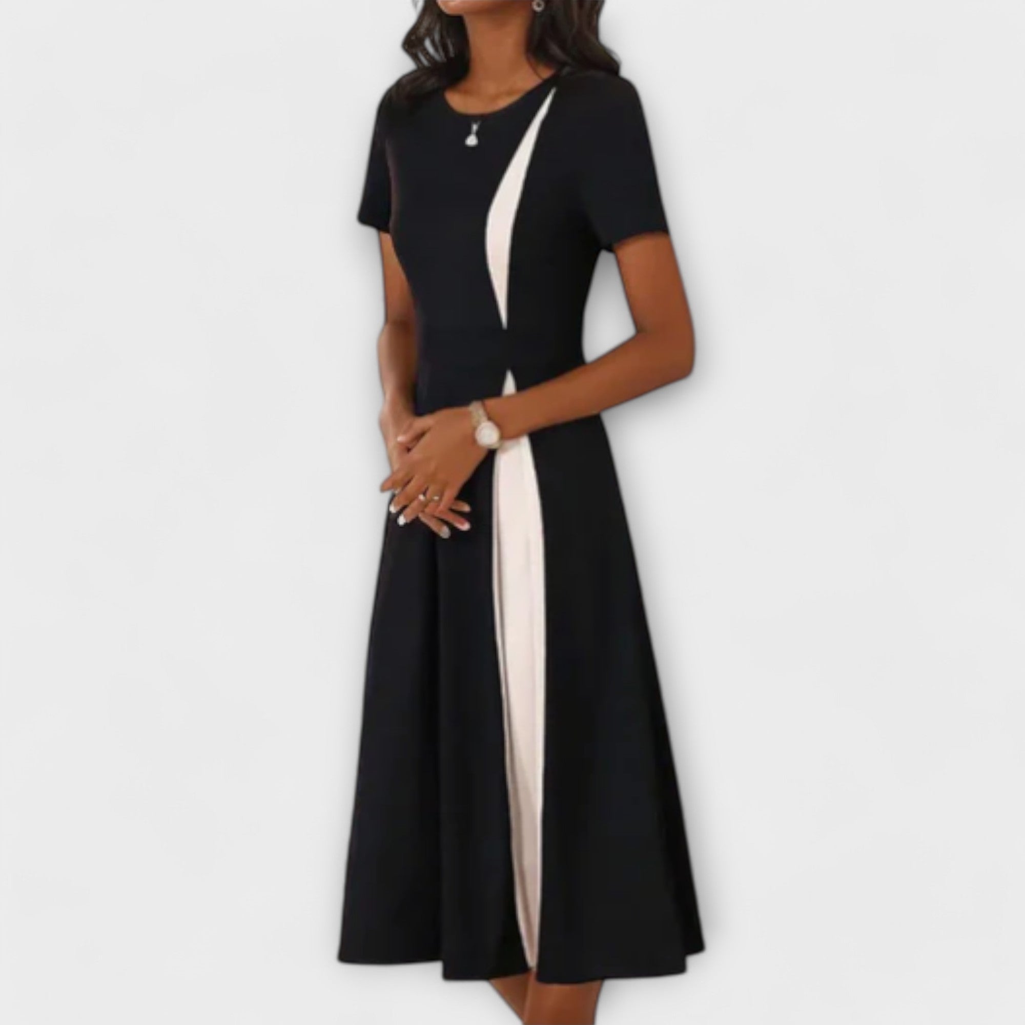 Black and White Midi Dress