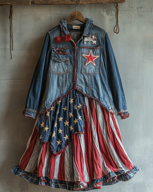 Summer Casual Independence Day Themed Dress 822f