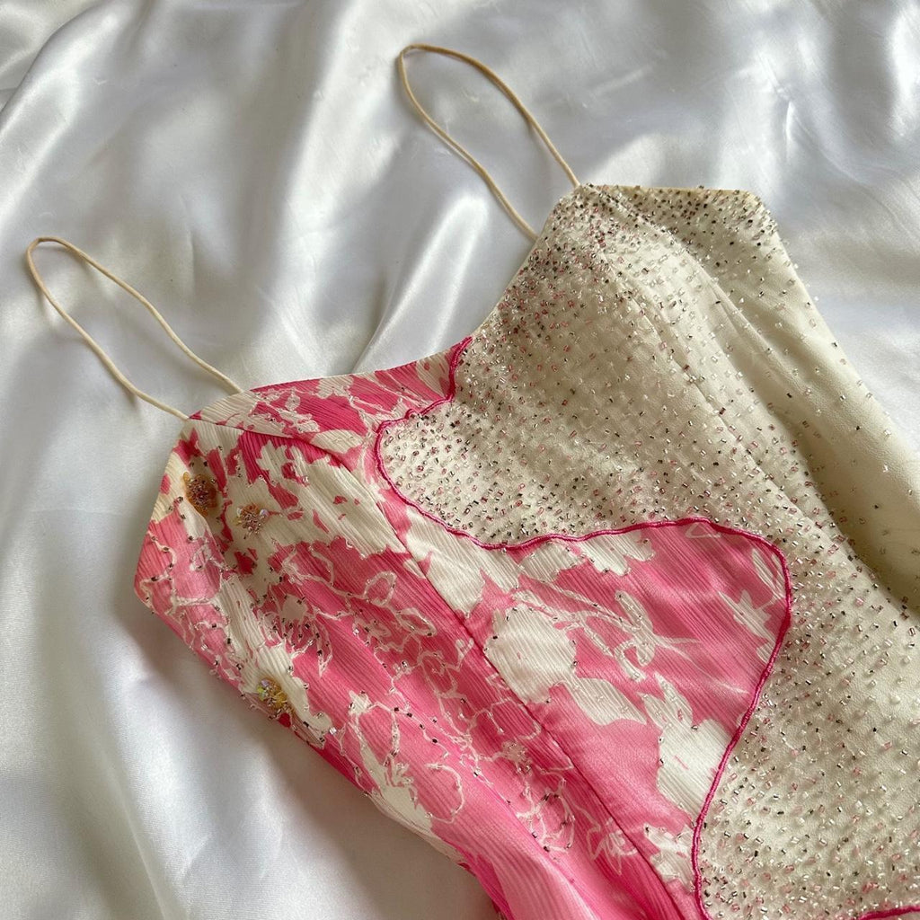 Women's White and Pink Dress
