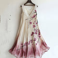 Vintage Cherry Blossom Floral Lace Gradient Art Comfy Tank Dress df3f
