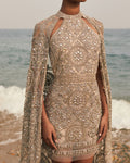 cape wrap hip mini dress