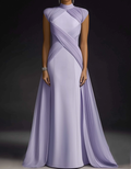 Purple High Neckline Maxi Dress