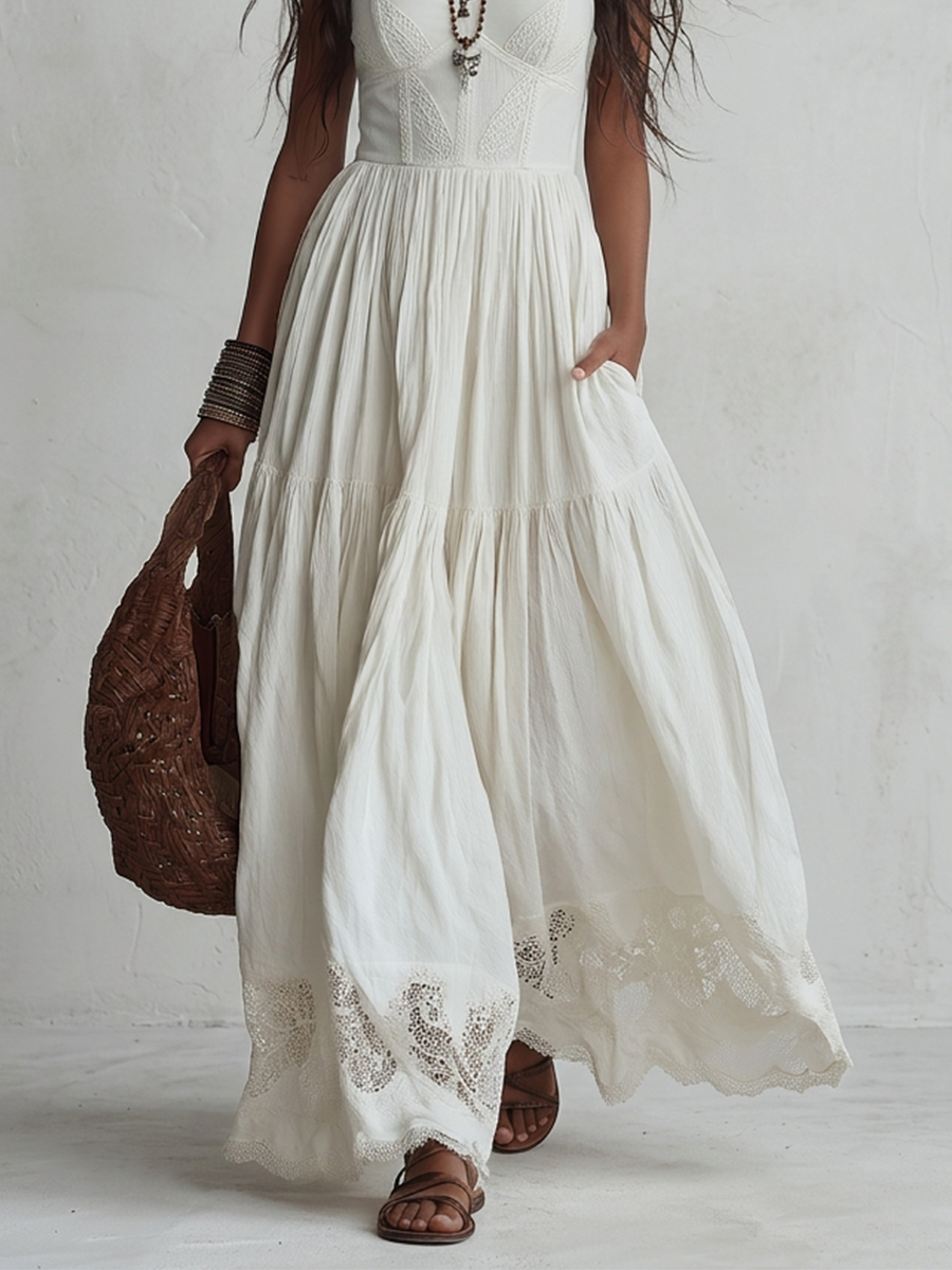 Barefoot Muse Lace Camisole Maxi Dress