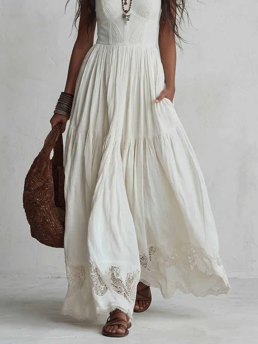 Barefoot Muse Lace Camisole Maxi Dress