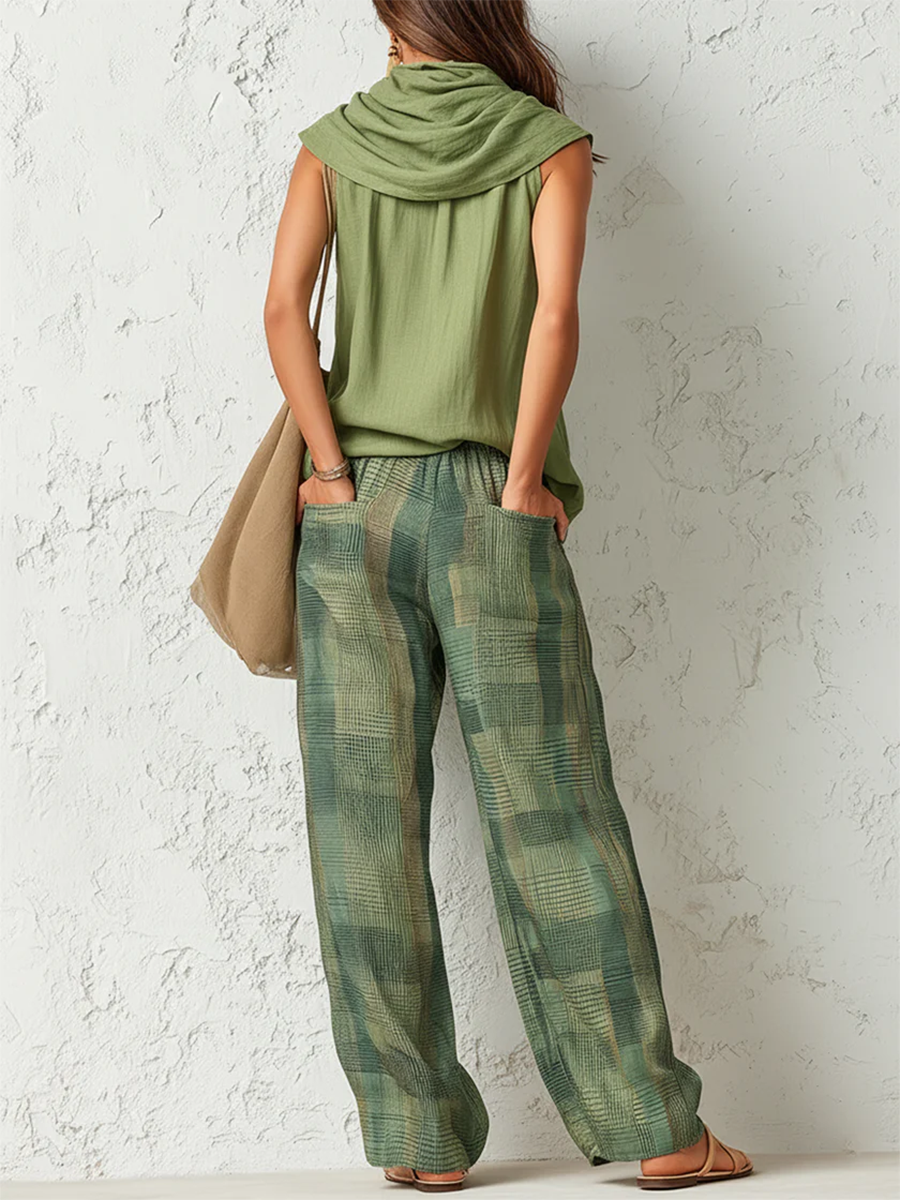 Cozy Green Forest Cotton-linen Three Piece Set