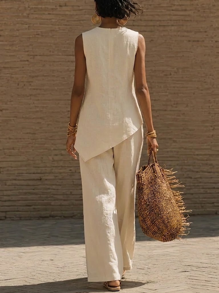 Women's Minimalist Artistic Linen Set