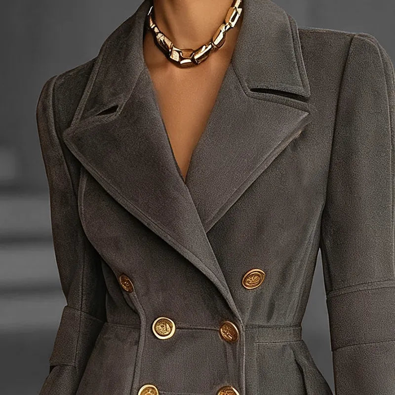 Women's Autumn And Winter Western Retro Suede Fabric Loose Casual Lapel Suit Jacket