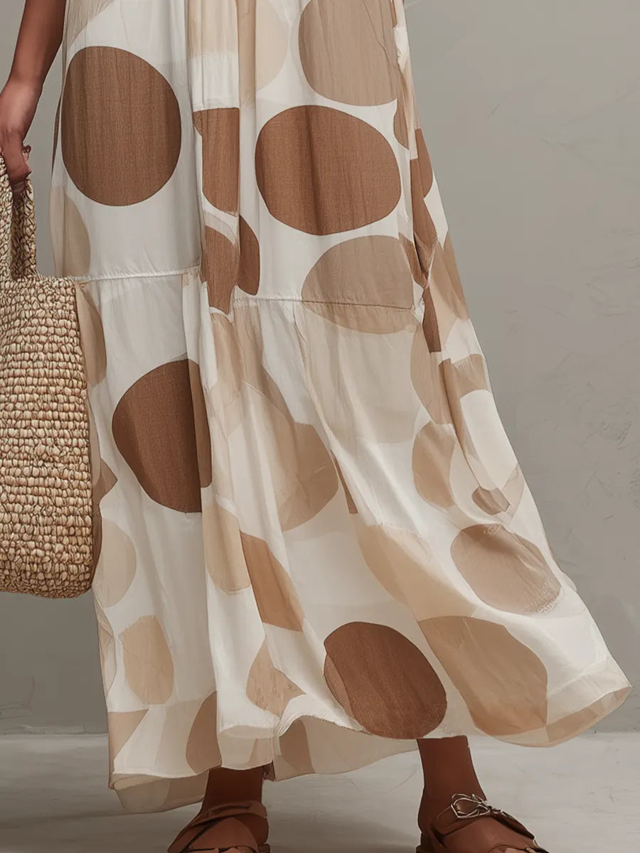Lightweight Pleated Printed Maxi Dress