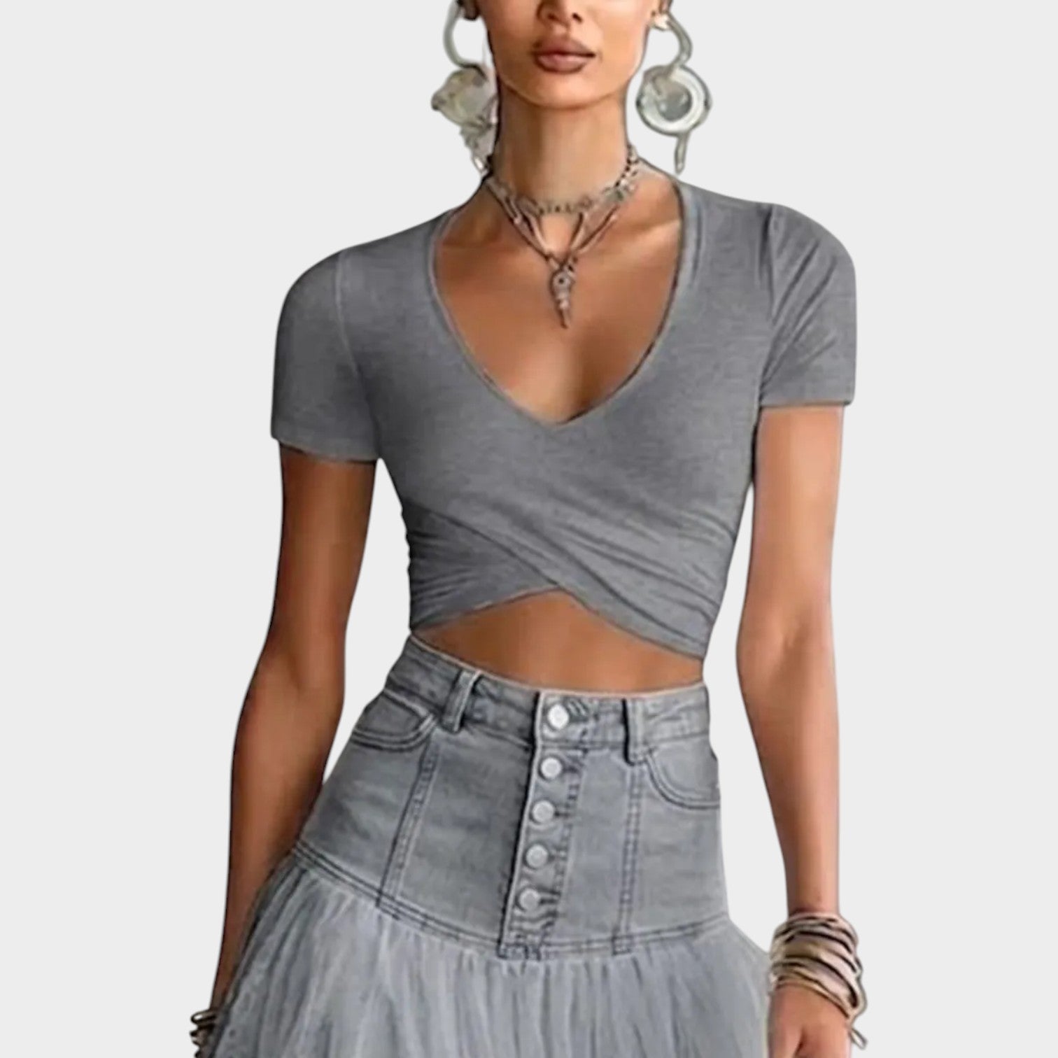 Chic Tiered Mesh Skirt Set