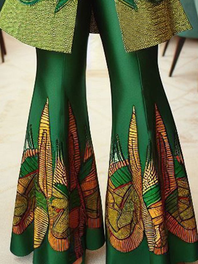 Urban Ethnic Print Flare Pants