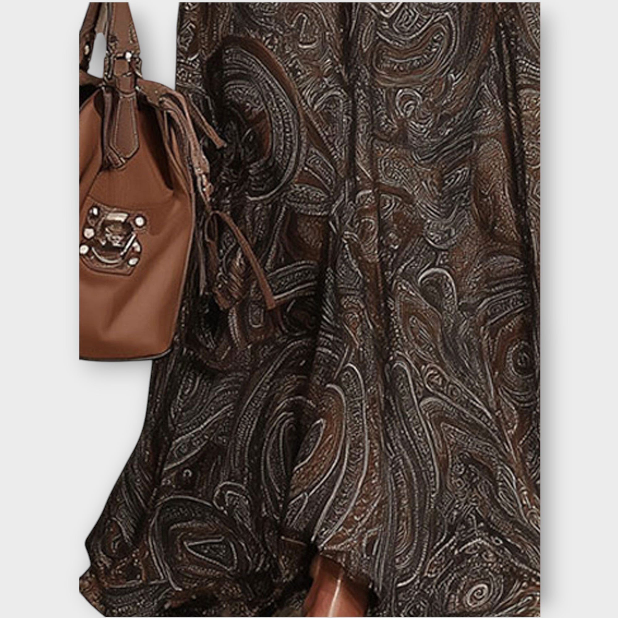 Paisley Zip-Front Maxi Dress