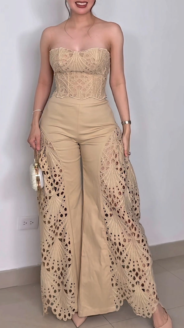Fashionable Lace Tube Top & Trousers Suit✨👗