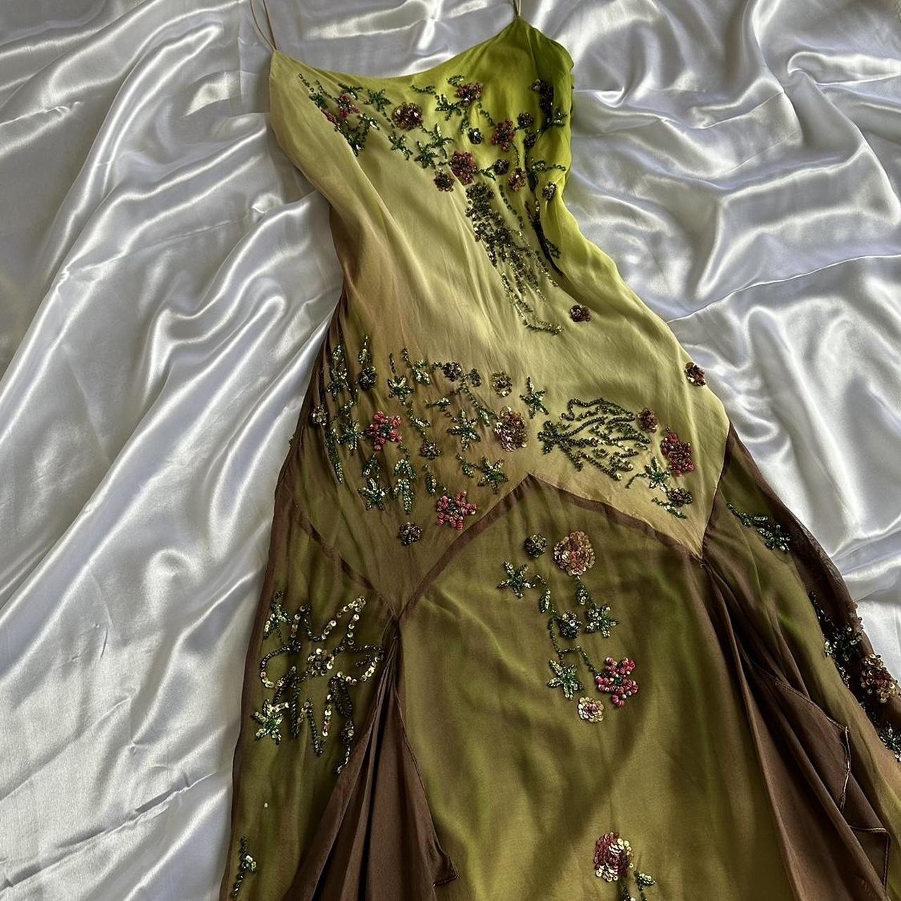 Women's Green and Brown Dress