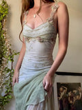 Mint Green Ombre Strappy Maxi Dress