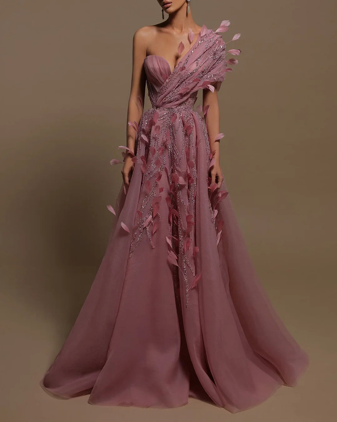 Evening Gown Beaded Maxi Dress - 01
