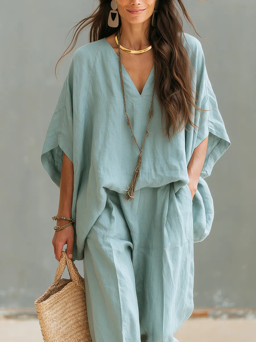 Bohemian Mint Green Linen Set