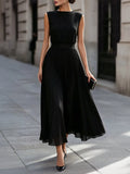 Sleeveless Pleated Midi Dress