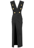 Button Detail Maxi Dress Black