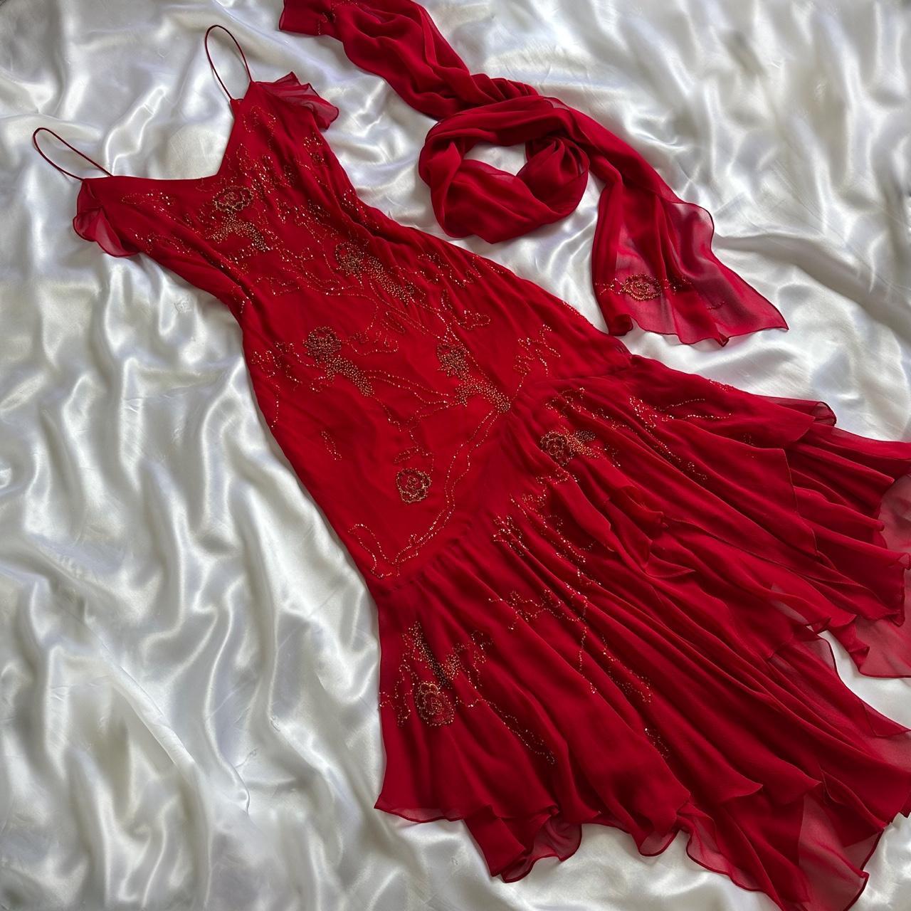 Women's Red and Gold Dress