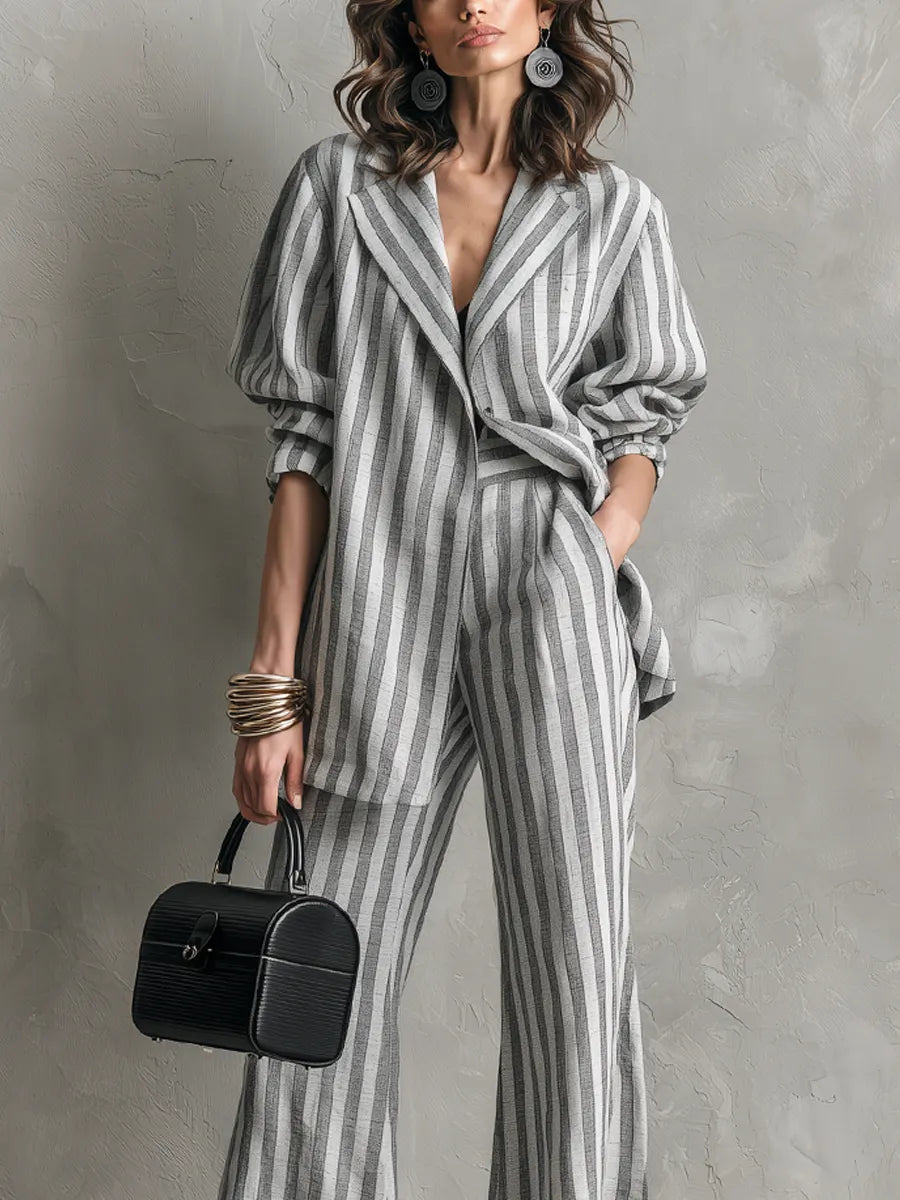 Bohemian Gray Striped Suit