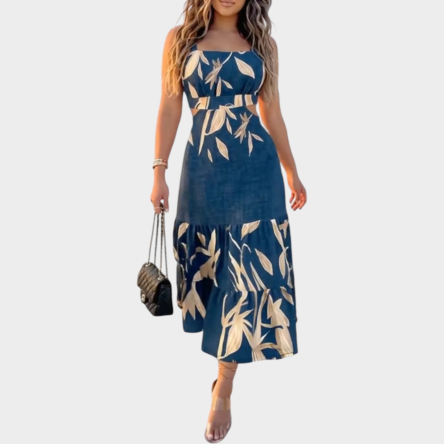 Floral Cut-Out Midi Dress