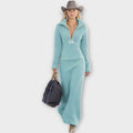 Cozy Chic Zip-Neck Maxi Dress