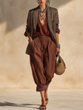 Bohemian Brown Leopard Print Suit