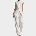 Sleeveless Tailored Wide-Leg Jumpsuit