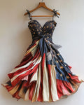Independence Day themed print dress 8d9d