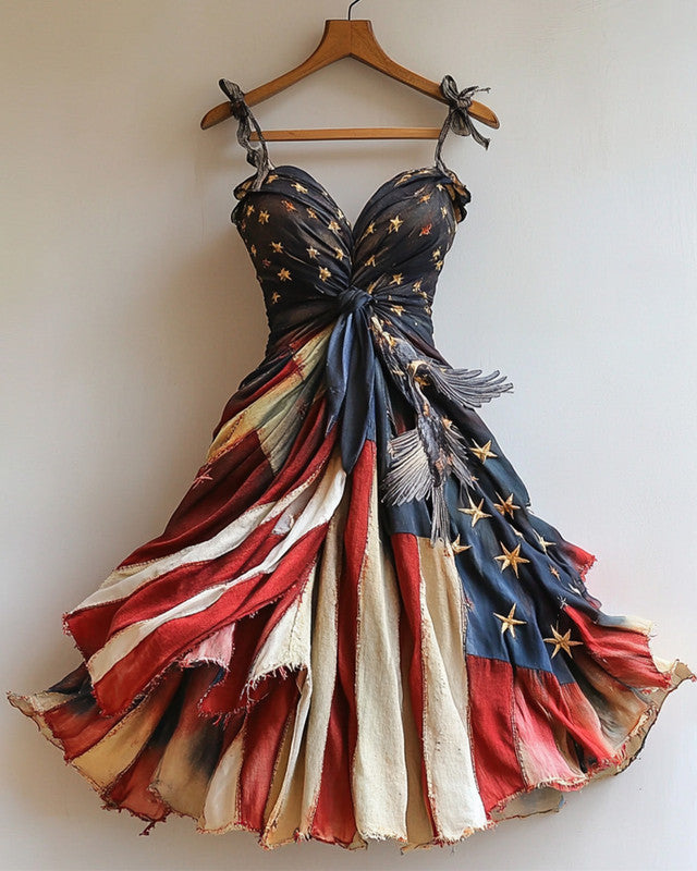 Independence Day themed print dress 8d9d