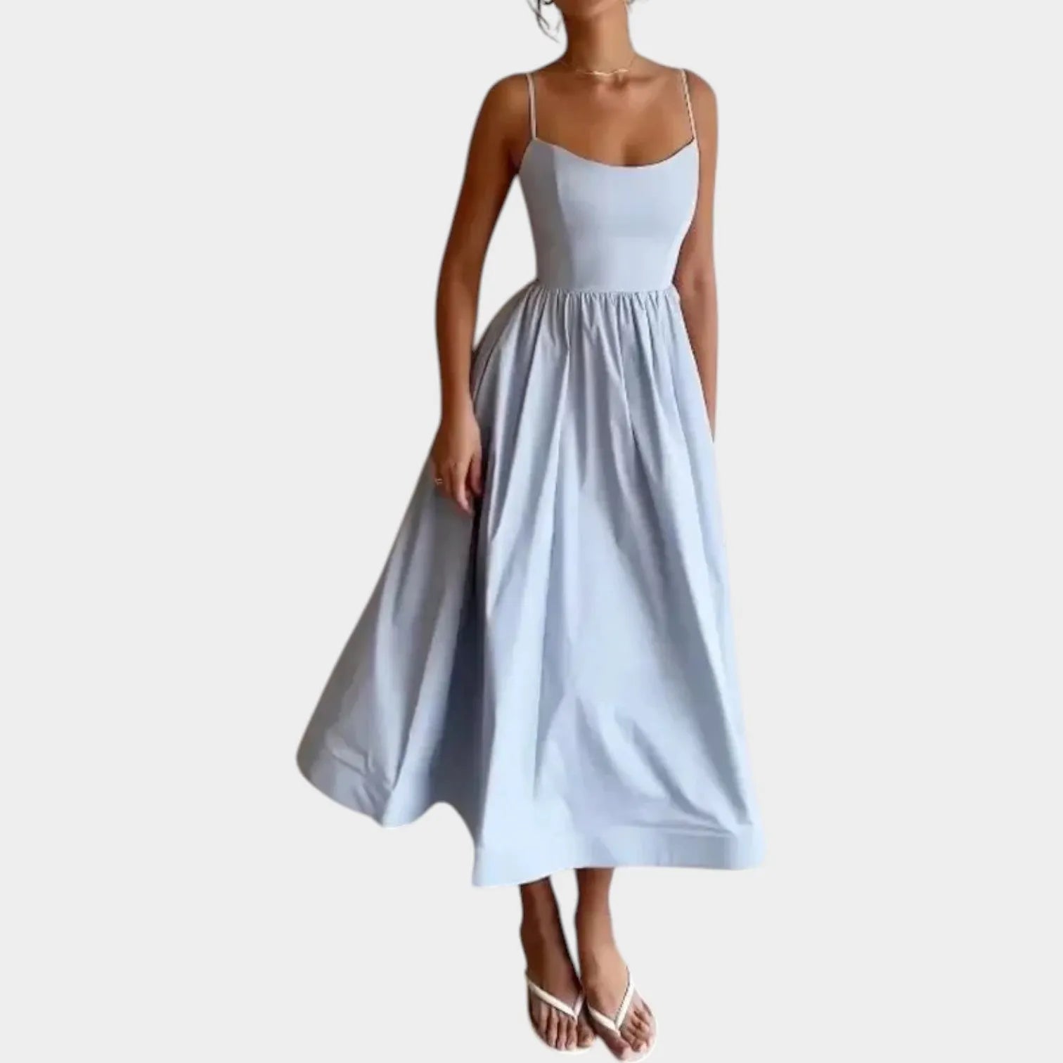 Spaghetti Strap Flowy Midi Dress