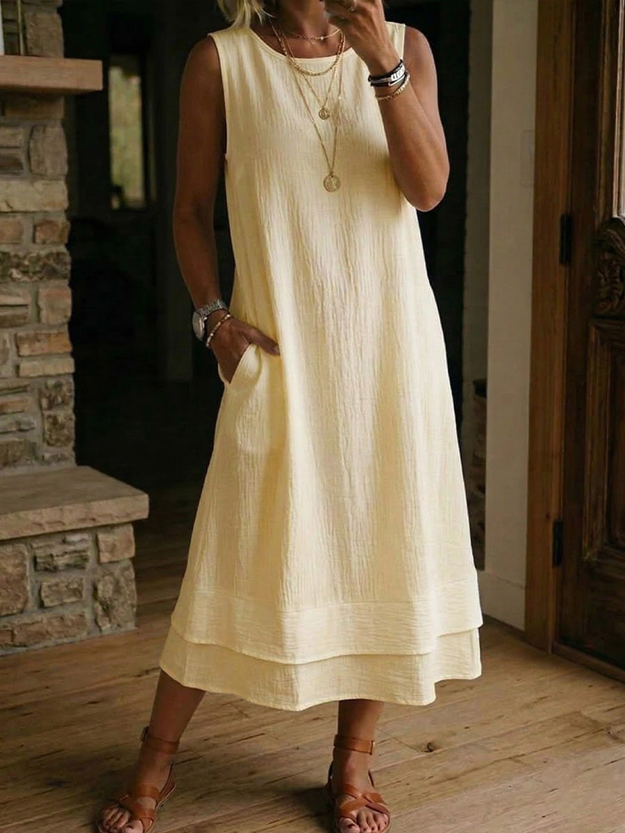 Women's Round-neck Sleeveless Dress