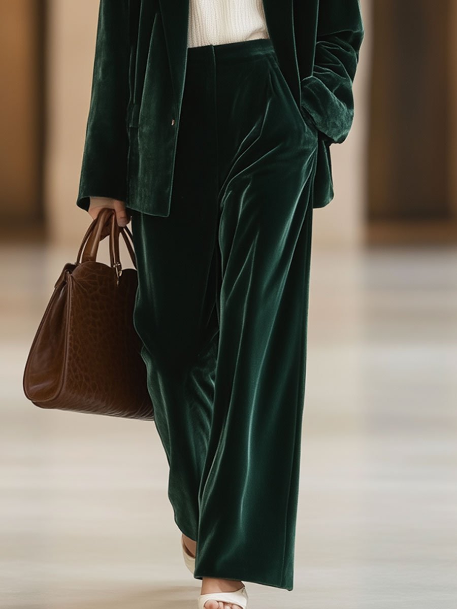 [24-hour shipping out]Casual Loose Vintage Pocket Velvet Suit Pants