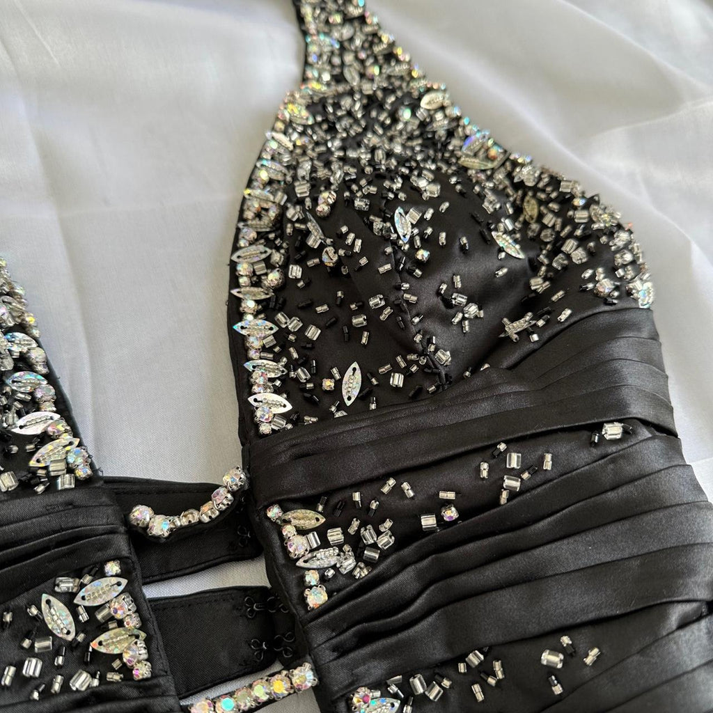 Women's Black and Silver Dress