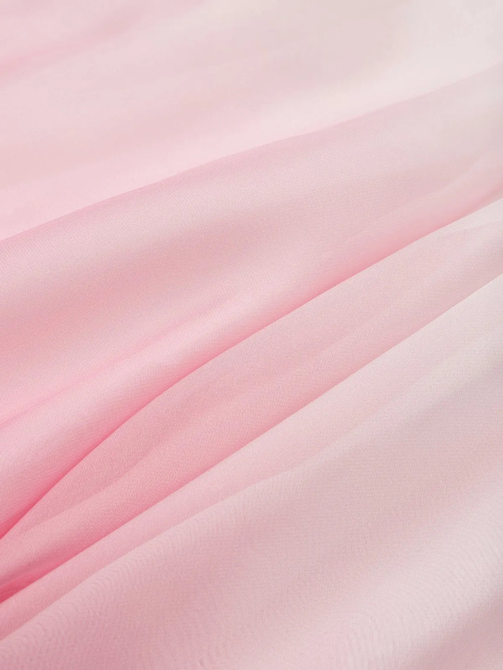Pink Chiffon Halter Ombre Imitation Pearls Cut Out Sleeveless A-Line Mock Neck Maxi Dress
