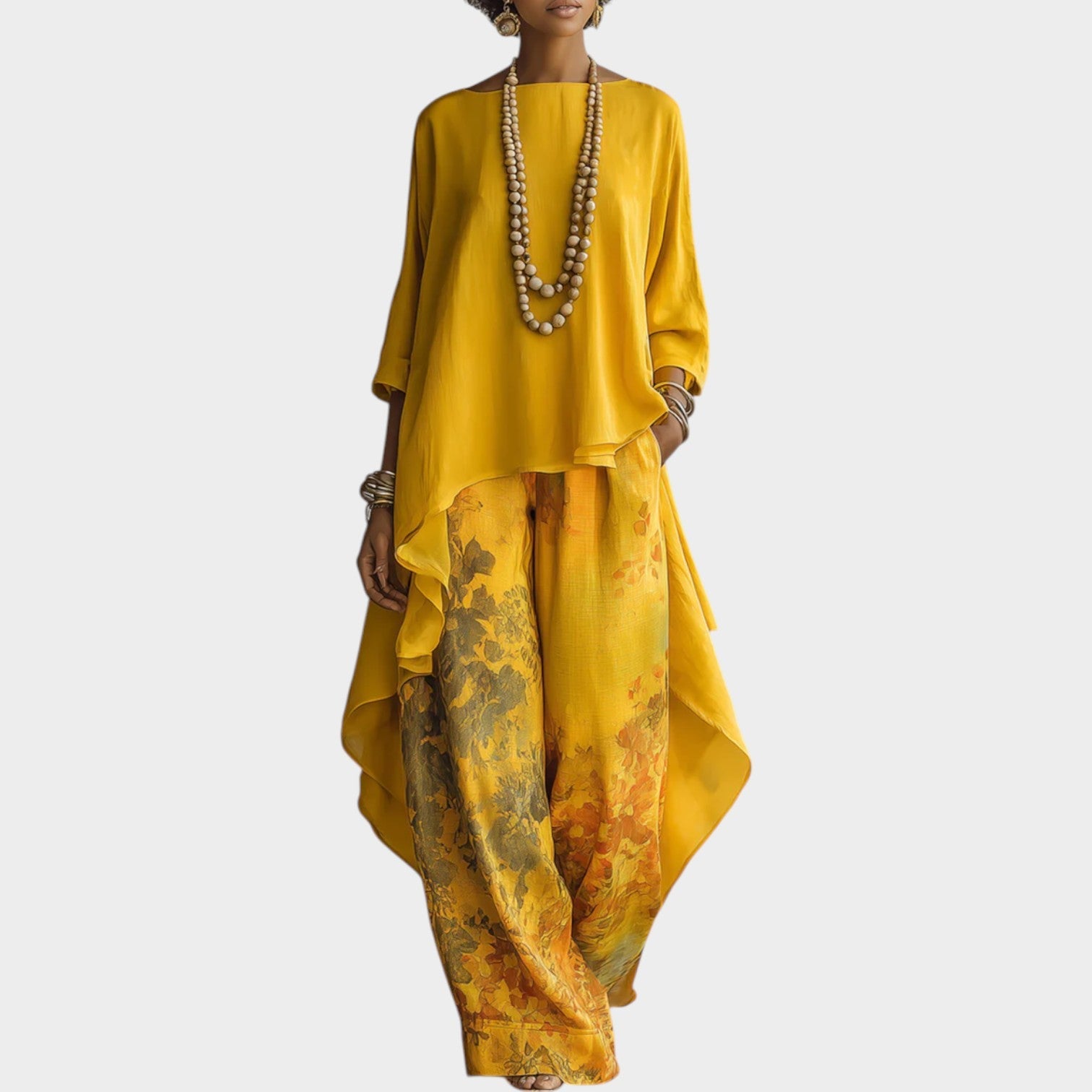 Flowy Printed Two-Piece Lounge Set