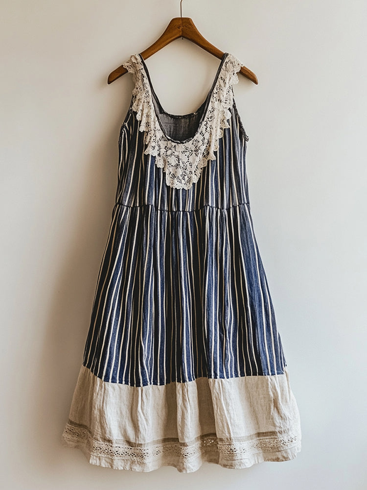 Retro Bohemian Striped Casual Dress
