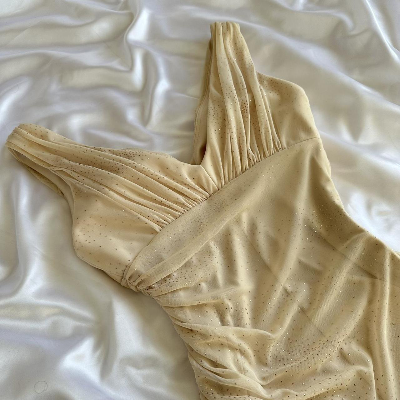 & Other Stories Women's Cream and Gold Dress