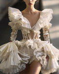 Ruffled Tulle Bodysuit