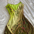 Women's Green and Brown Dress