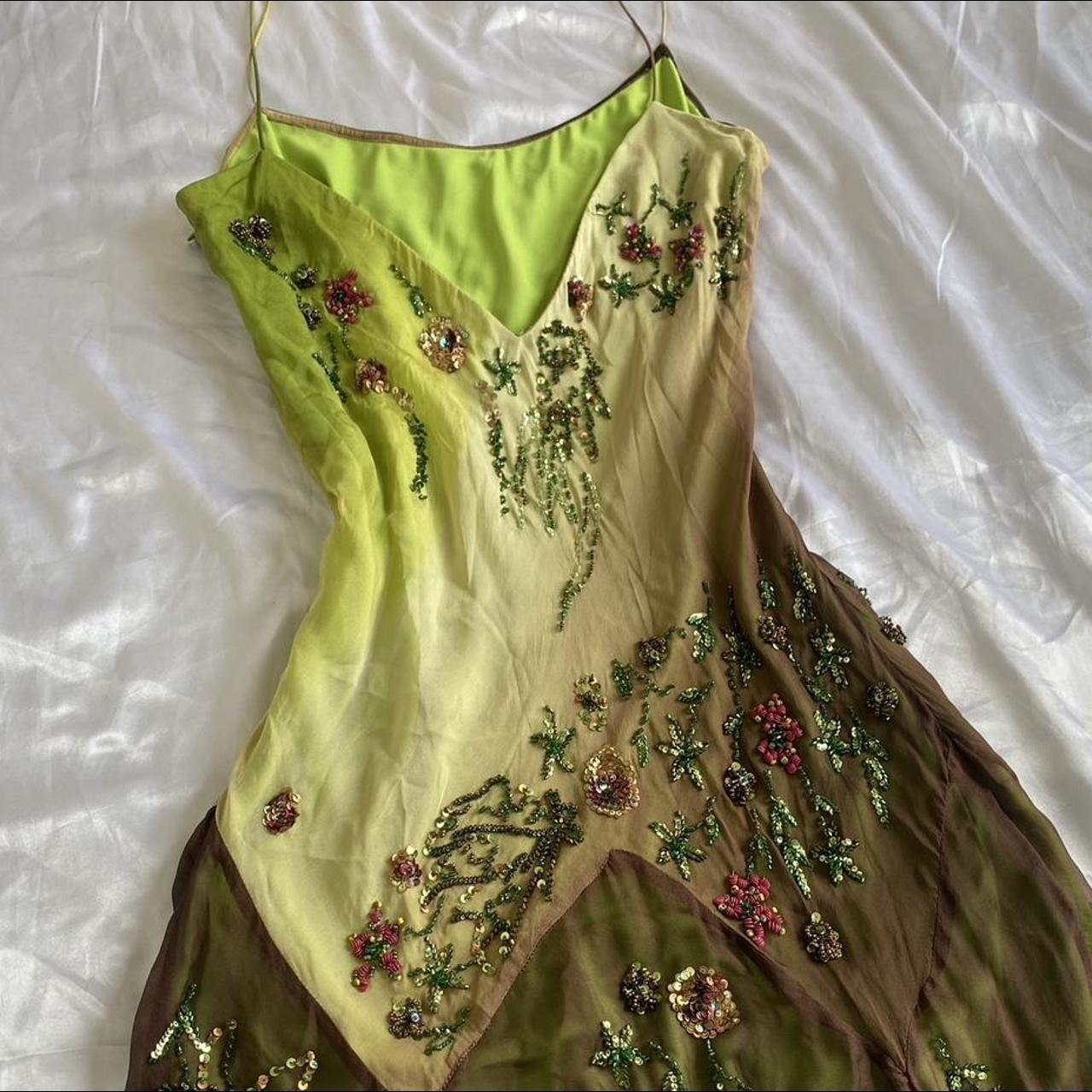 Women's Green and Brown Dress