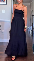 Halter Neck Tiered Maxi Dress