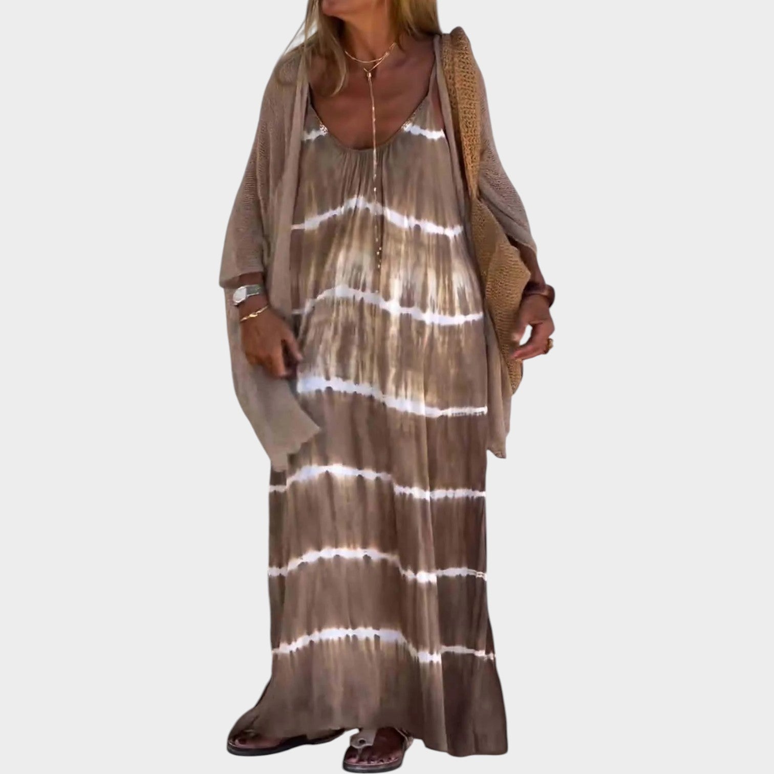 Boho Tie-Dye Maxi Dress Set