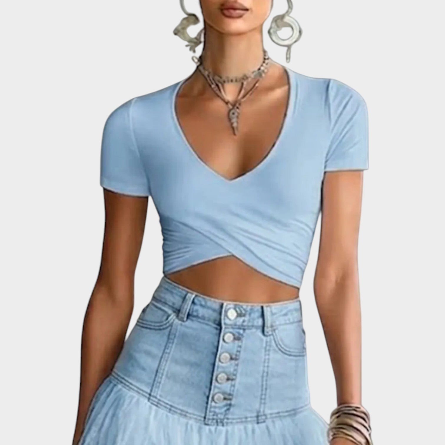 Chic Tiered Mesh Skirt Set