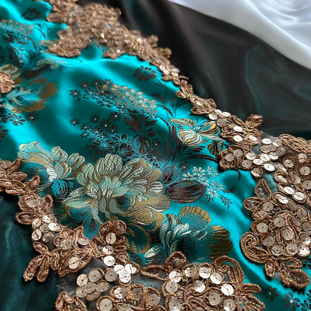 & Other Stories Women's Blue and Gold Dress