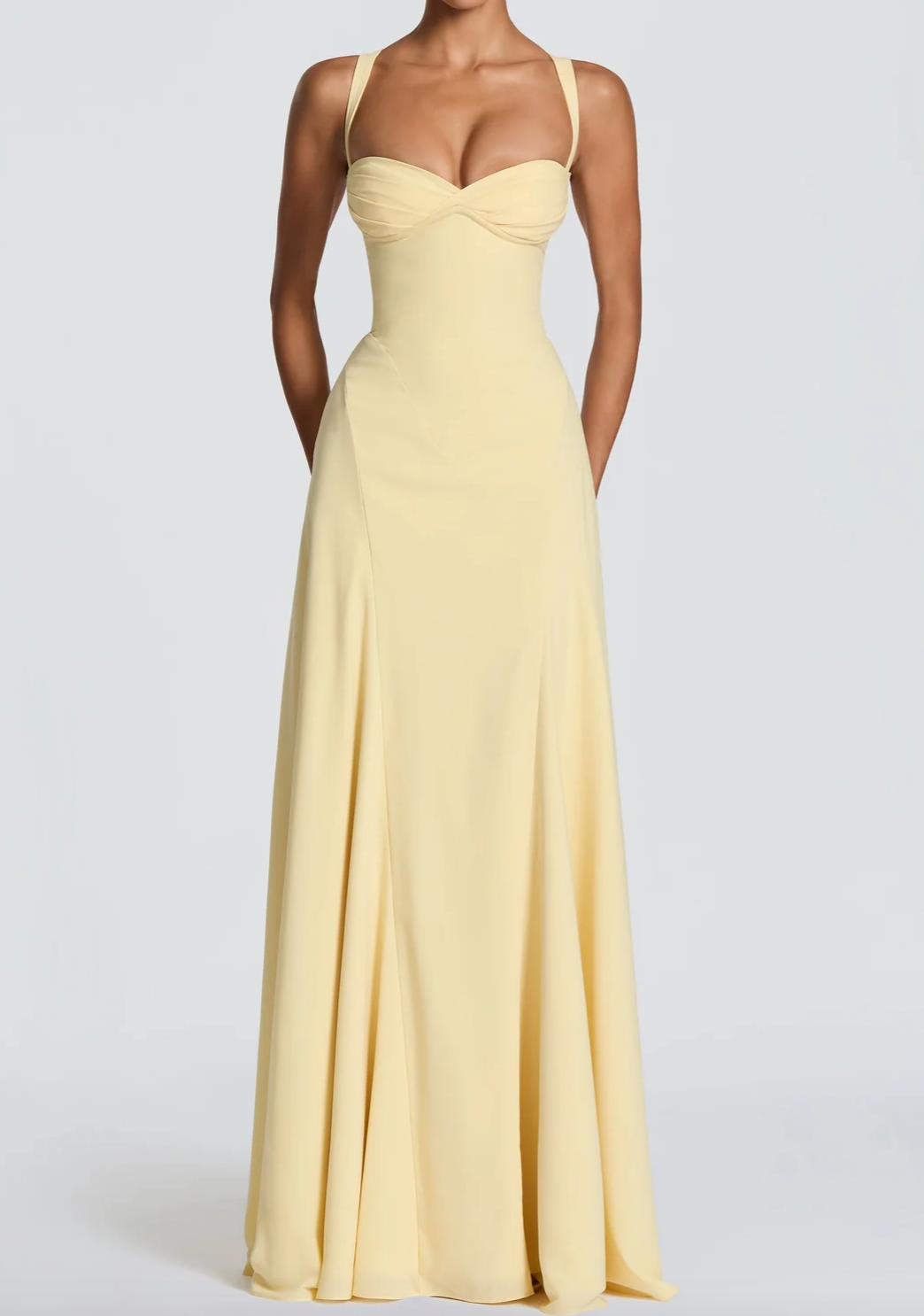 Butter Yellow Chiffon Maxi Dress Collection