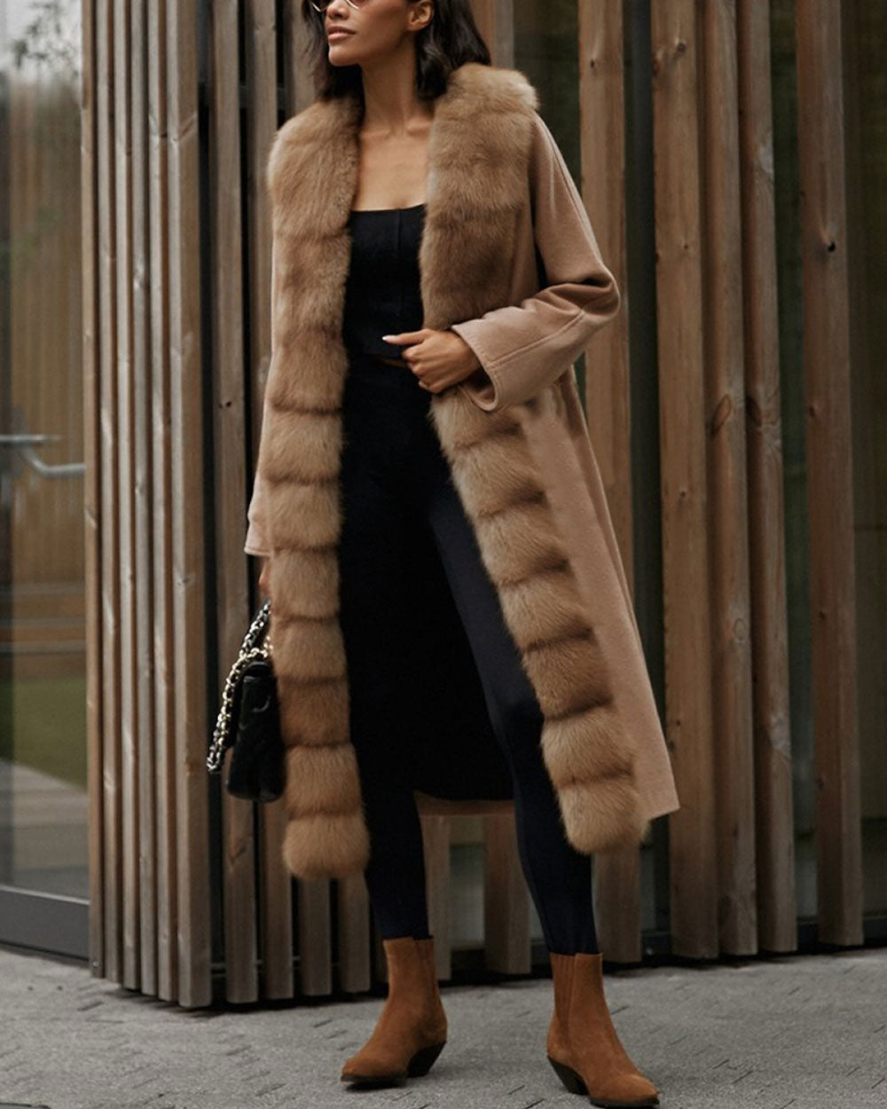 Mink Trim Coat