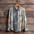 Japanese Style Retro Floral Cardigan Long Sleeve Button-down Shirt