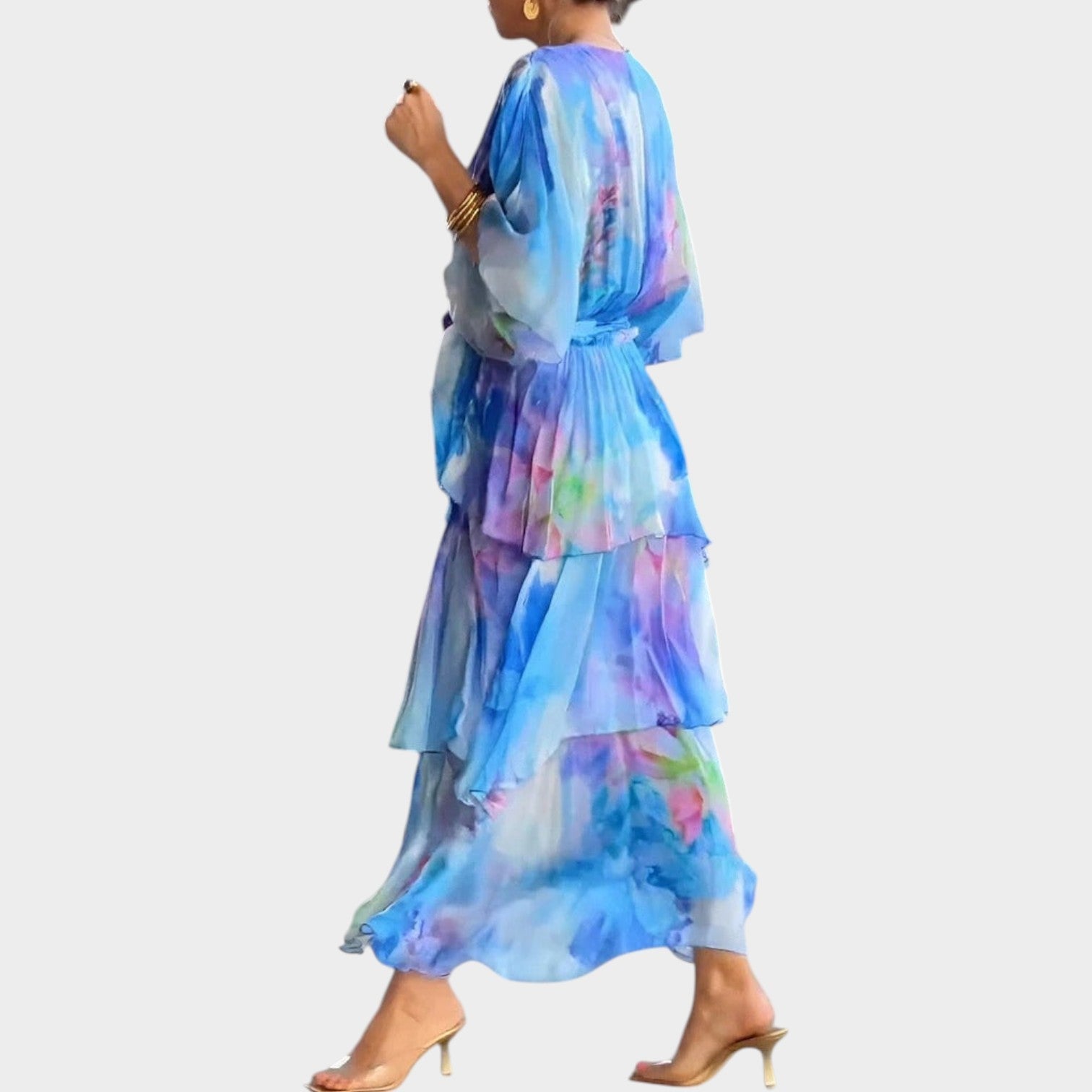 Romantic Watercolor Maxi Dress
